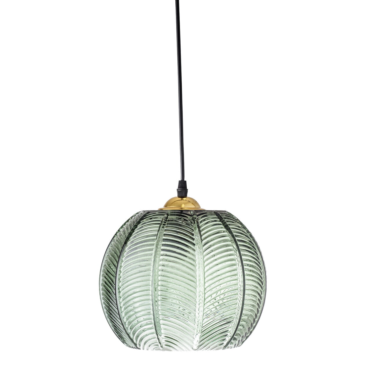 Lustra, Bloomingville, Adar, 1 x E27, 22x20 cm, sticla/fier, verde - imagine 6